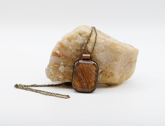 Delicate sparkly Swirls, Dichroic Orange and Black fused Glass Statement Pendant necklace on 24 inch antiqued brass Chain, seeds glassworks seedsglassworks