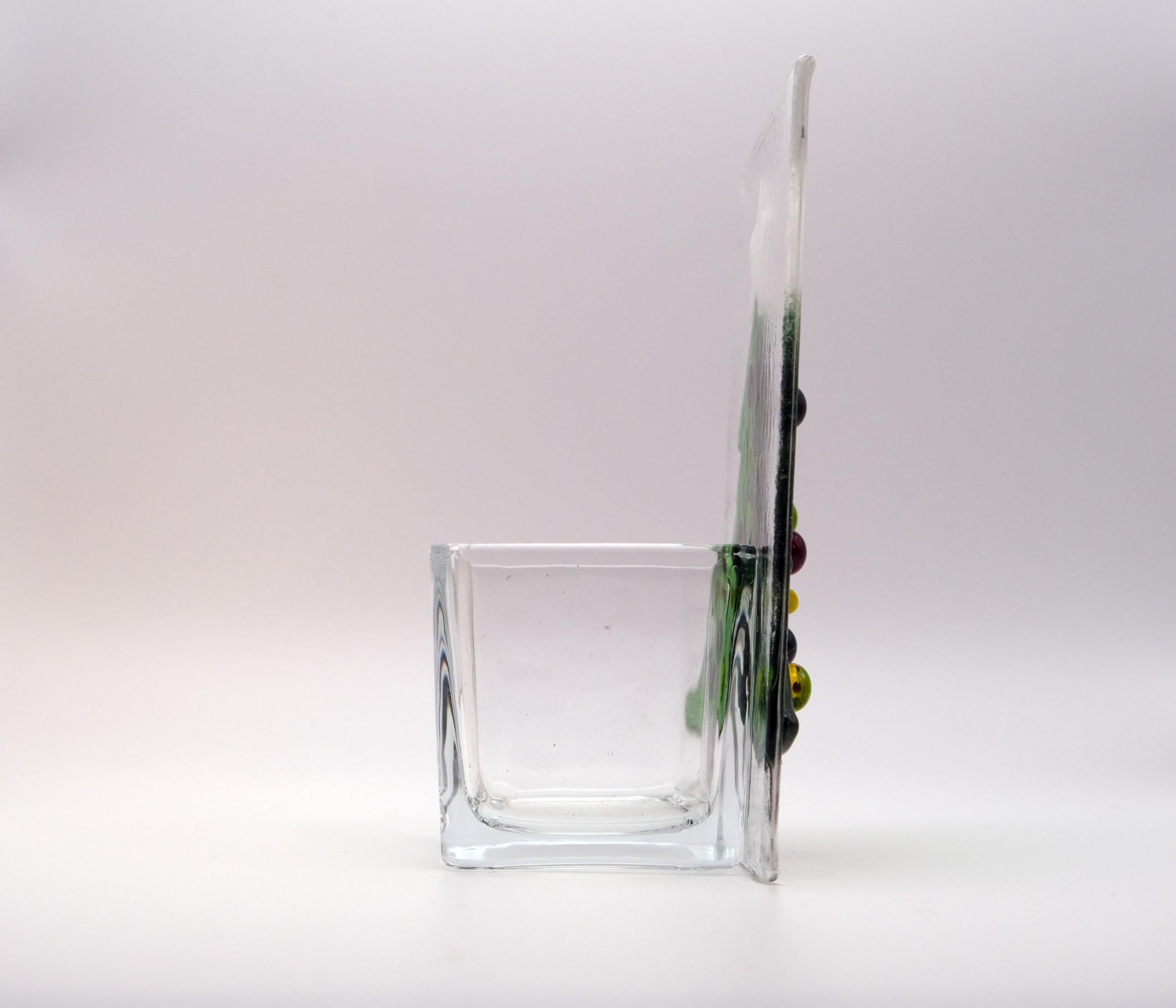 Christmas tree fused glass tea light candle holder