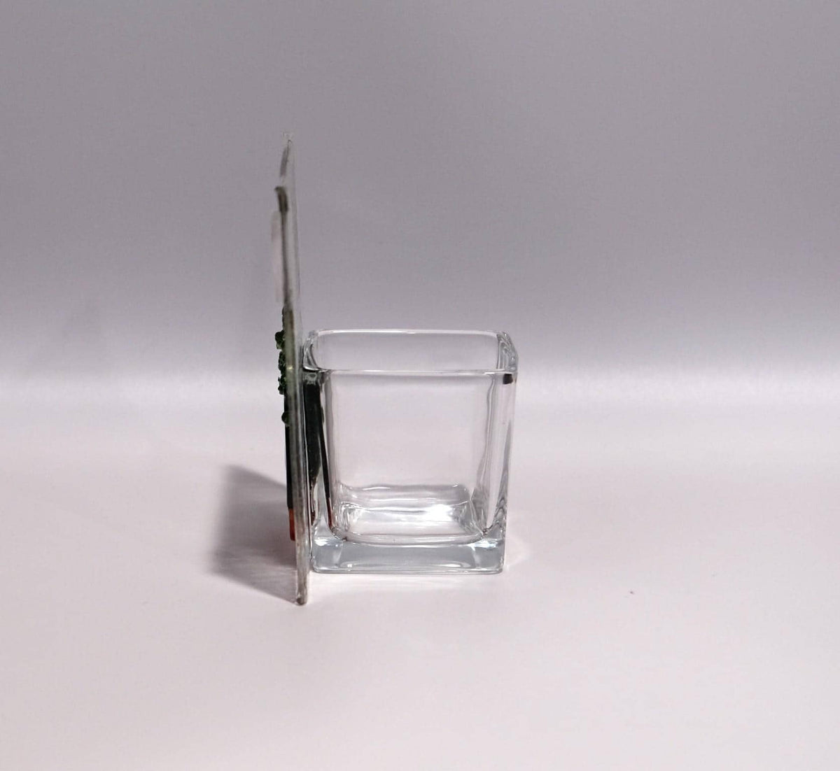Handmade Halloween Caldron with Ghosts - 4x4 Fused Glass votive Candle Holder