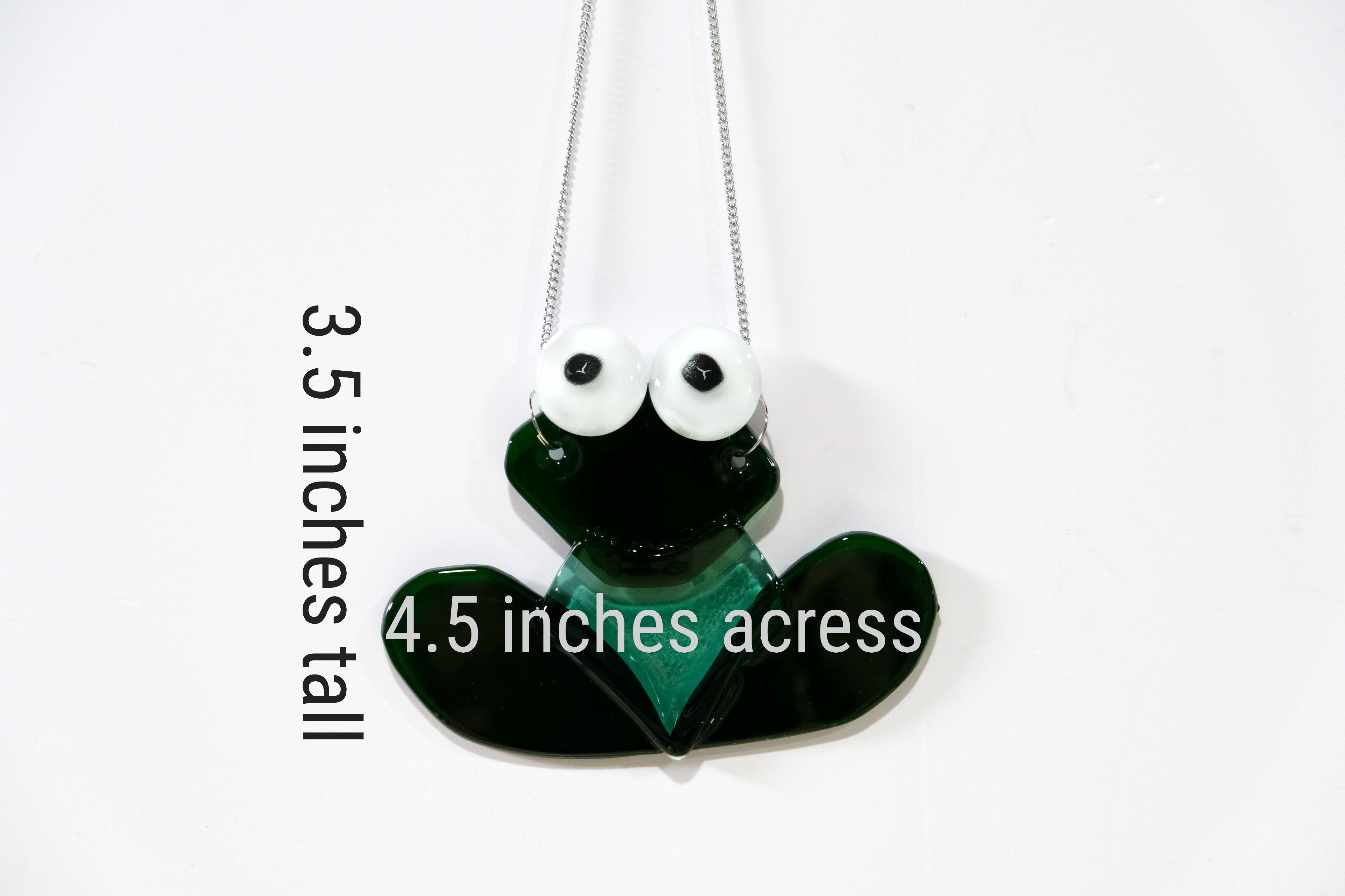 Whimsical Green Frog Fused Glass Suncatcher - Garden Decor - 4.5 x 3.5 Inches seedsglassworks, seeds glassworks